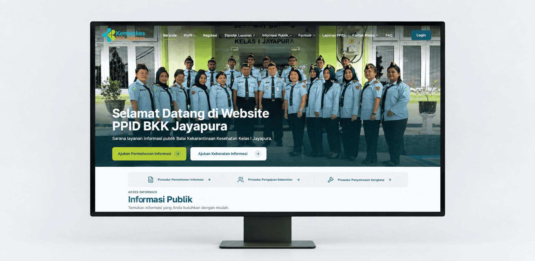 Beranda PPID BKK Jayapura di layar desktop